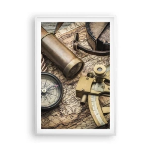 Poster în ramă albă - Stabilește cursul - 61x91 cm