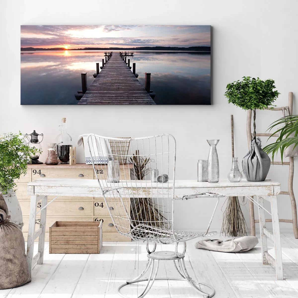Tablou pe pânză - Granița tăcută dintre zi și noapte - 100x40 cm