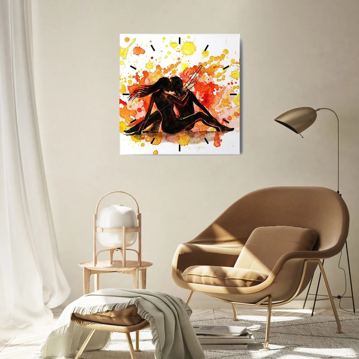 Ceas de perete - Ceas pe sticlă - Şi a fost lumină - 40x40 cm