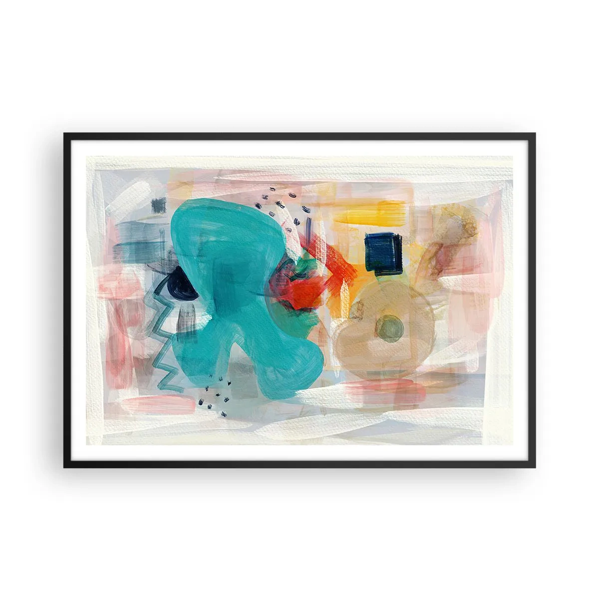 Poster în ramă neagră - Joc plin de culoare - 100x70 cm