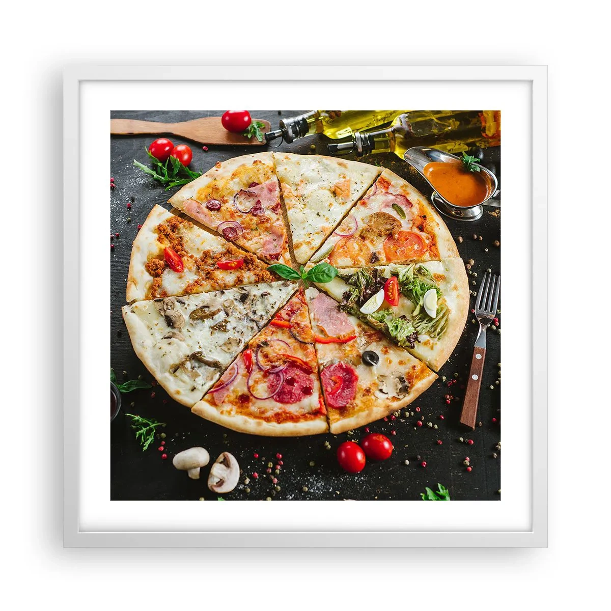 Poster în ramă albă - Un evantai de arome - 50x50 cm