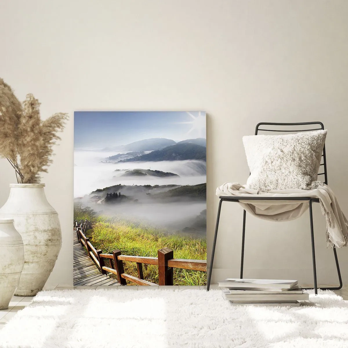 Tablou pe sticlă - Țesut de strălucire și ceață - 50x70 cm