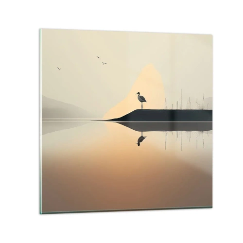 Tablou pe sticlă - Domn pe lac - 30x30 cm
