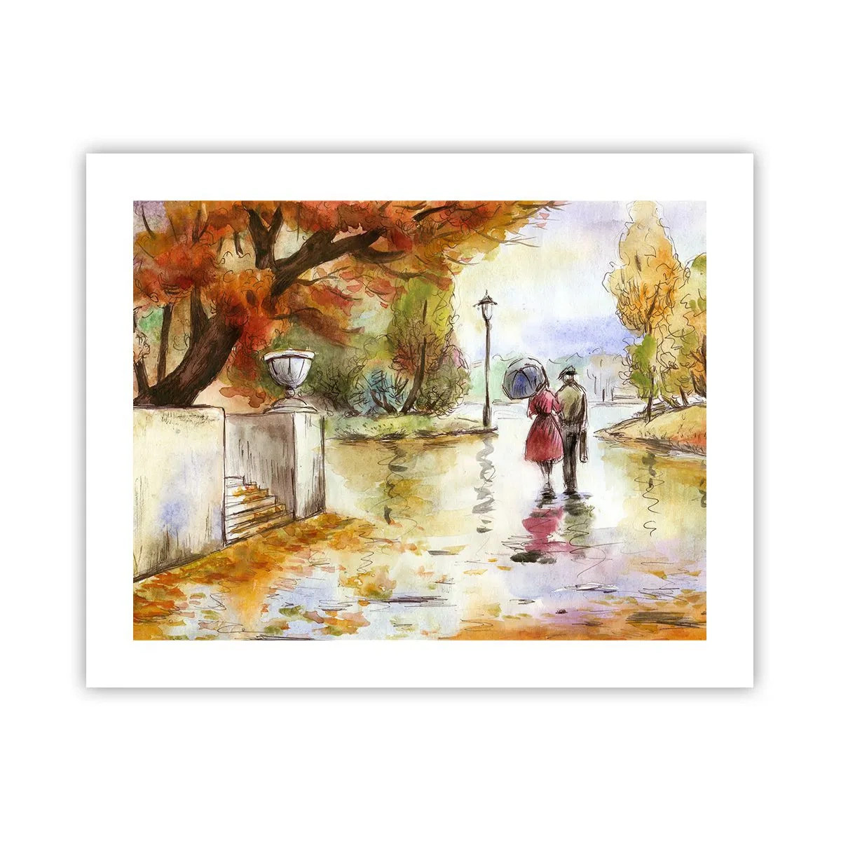 Poster - Toamnă romantică în parc - 50x40 cm