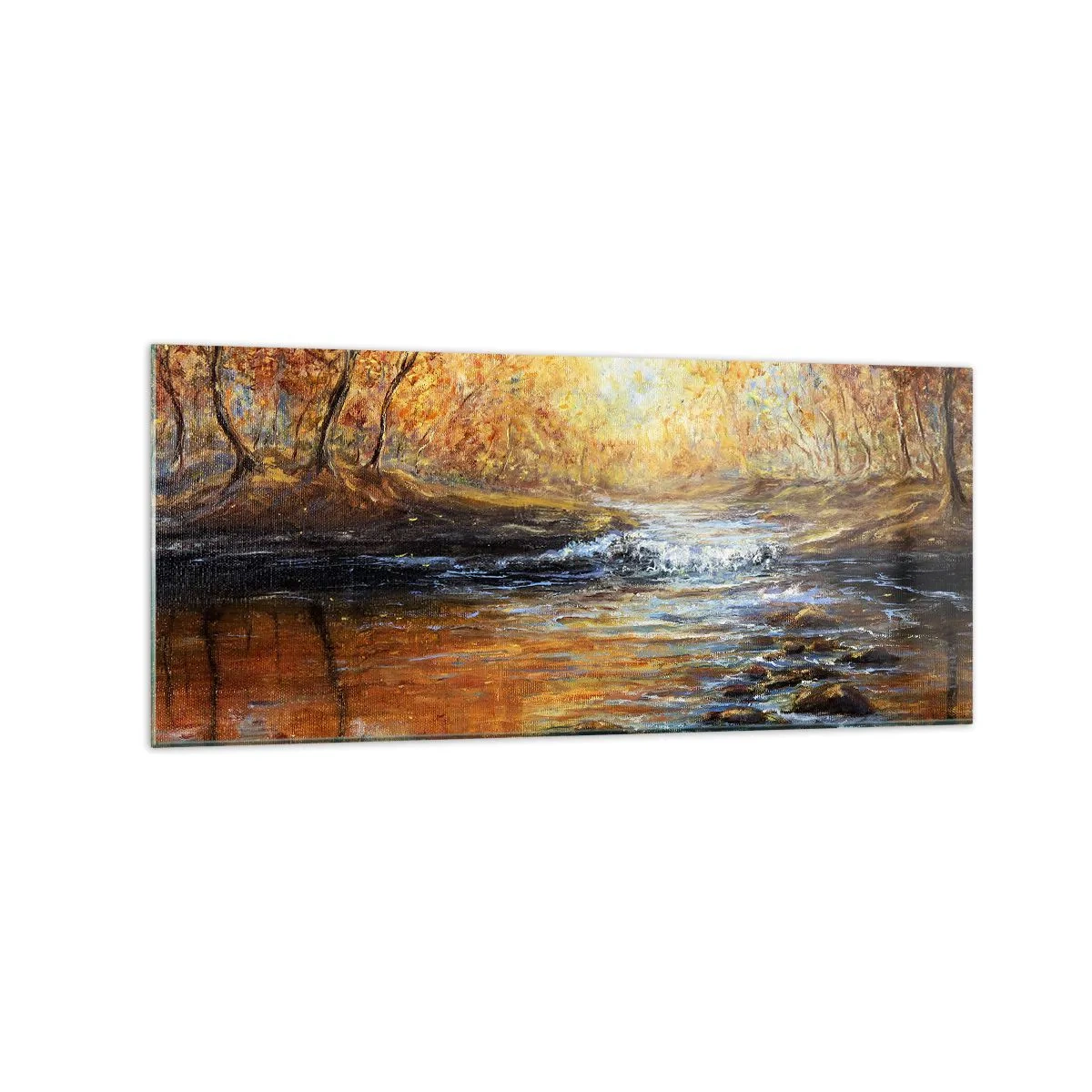 Tablou pe sticlă - Pârâul de aur - 120x50 cm