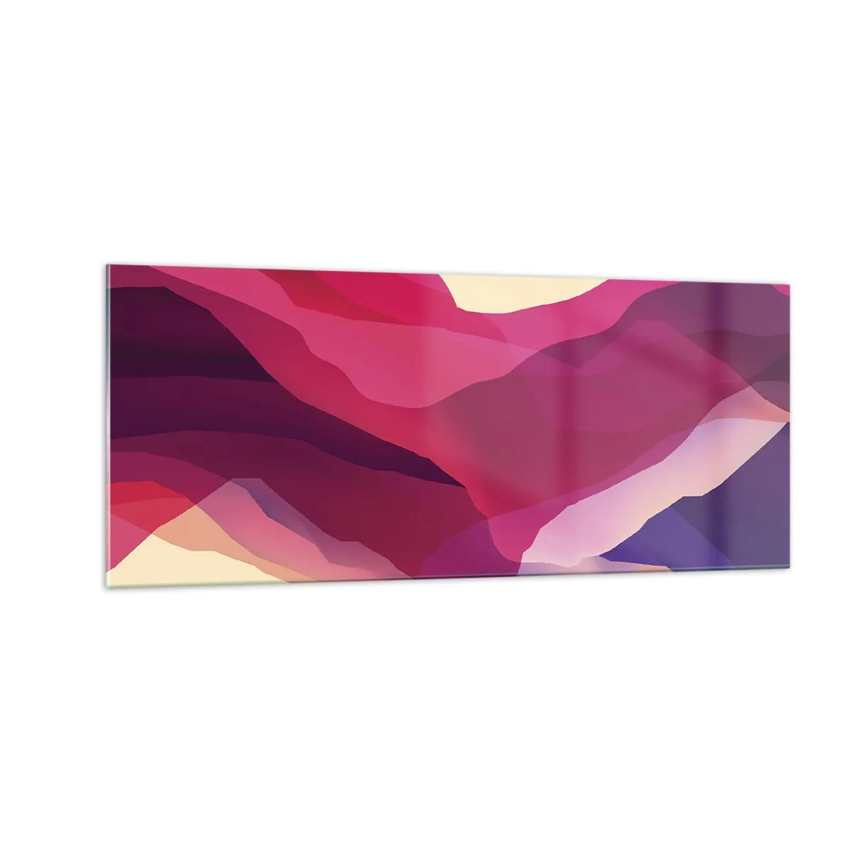 Tablou pe sticlă - Valuri de violet - 100x40 cm