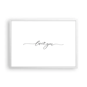 Poster în ramă albă - Negru pe alb - 70x50 cm
