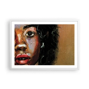 Poster în ramă albă - Negru și strălucire - 70x50 cm