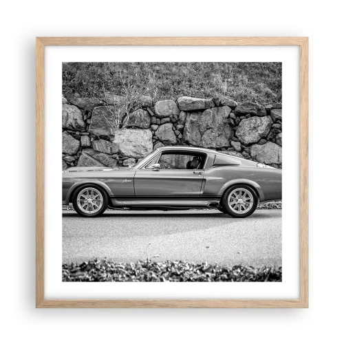 Poster în ramă de stejar deschis - Legenda anilor '60. - 50x50 cm