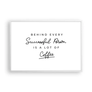 Poster în ramă albă - Secretul succesului - 100x70 cm