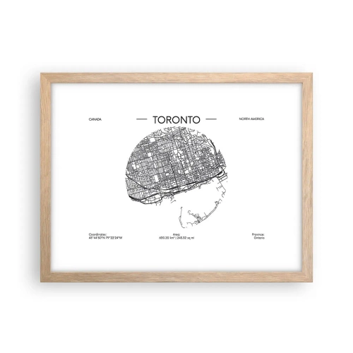 Poster în ramă de stejar deschis - Anatomia Toronto - 40x30 cm