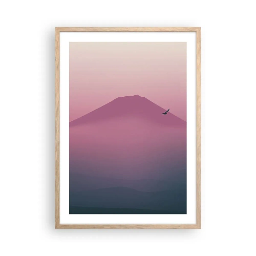 Poster în ramă de stejar deschis - Călători deasupra norilor - 50x70 cm
