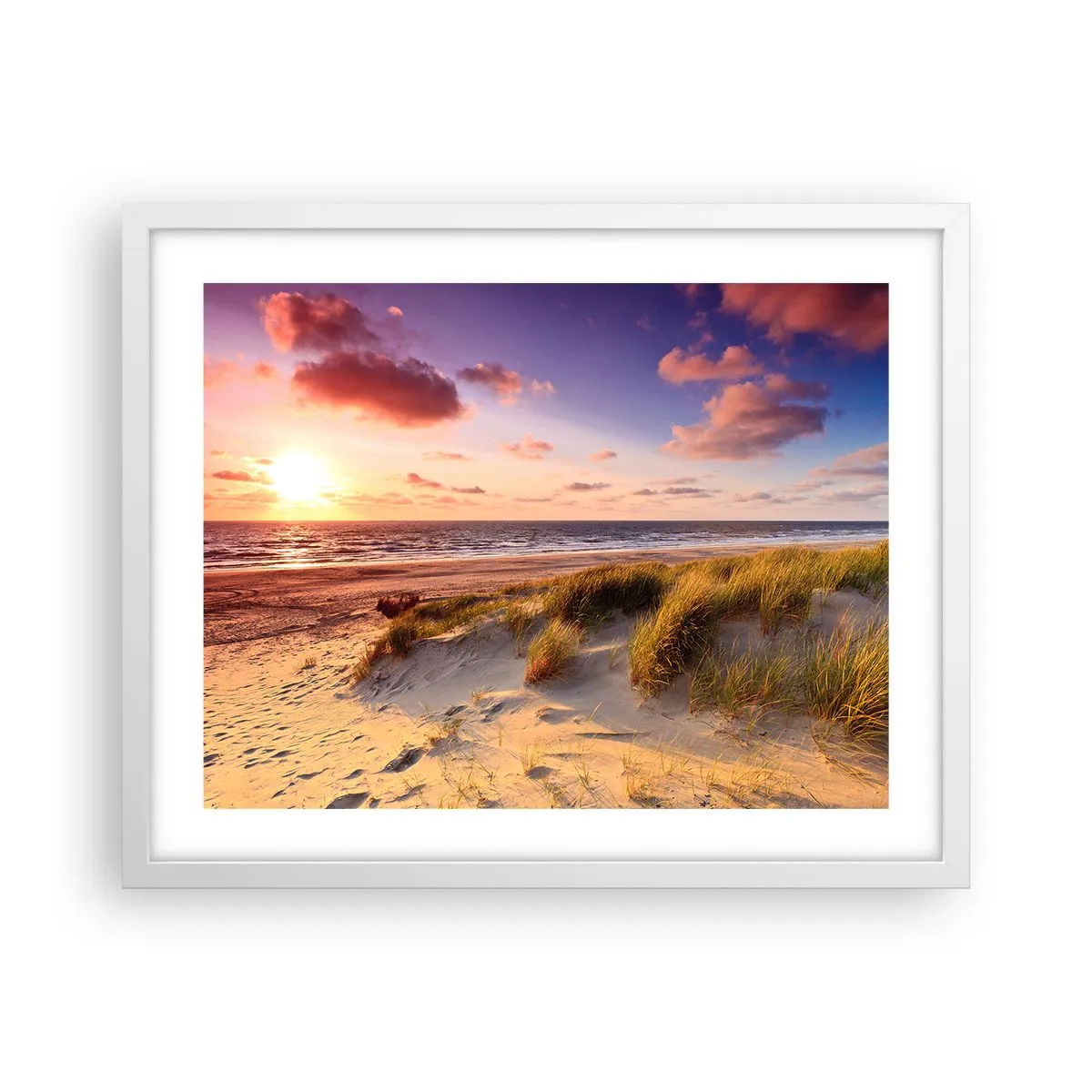 Poster în ramă albă - Deja aerul de vară miroase - 50x40 cm