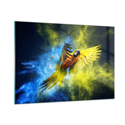 Tablou pe sticlă - În praful albastru-auriu - 100x70 cm