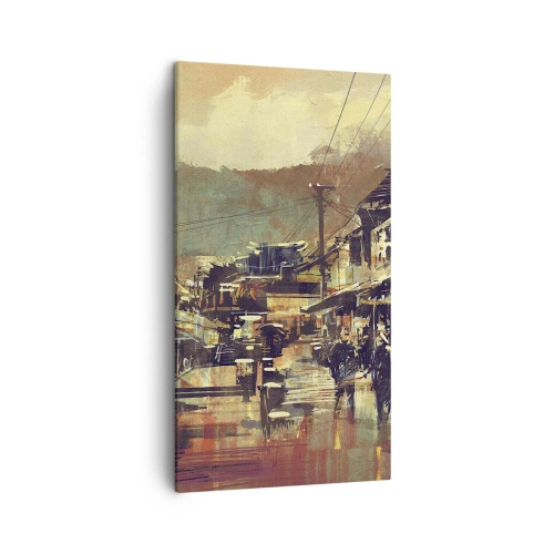Tablou pe pânză - Viața ca o bogăție de gri - 45x80 cm