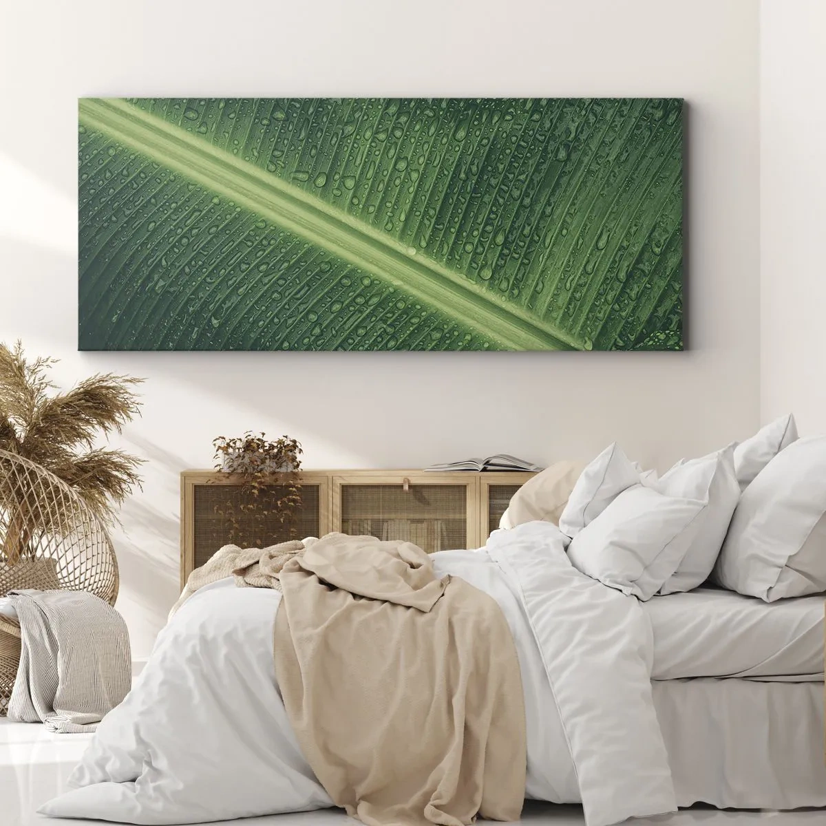 Tablou pe pânză - Structura verdelui - 100x40 cm