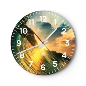 Ceas de perete - Ceas pe sticlă - Surferule, unde ești? - 40x40 cm