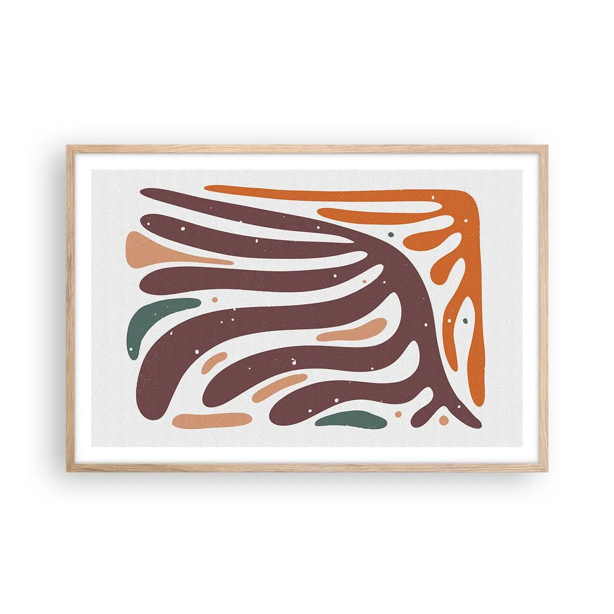 Poster în ramă de stejar deschis - Compoziție organică radială - 91x61 cm