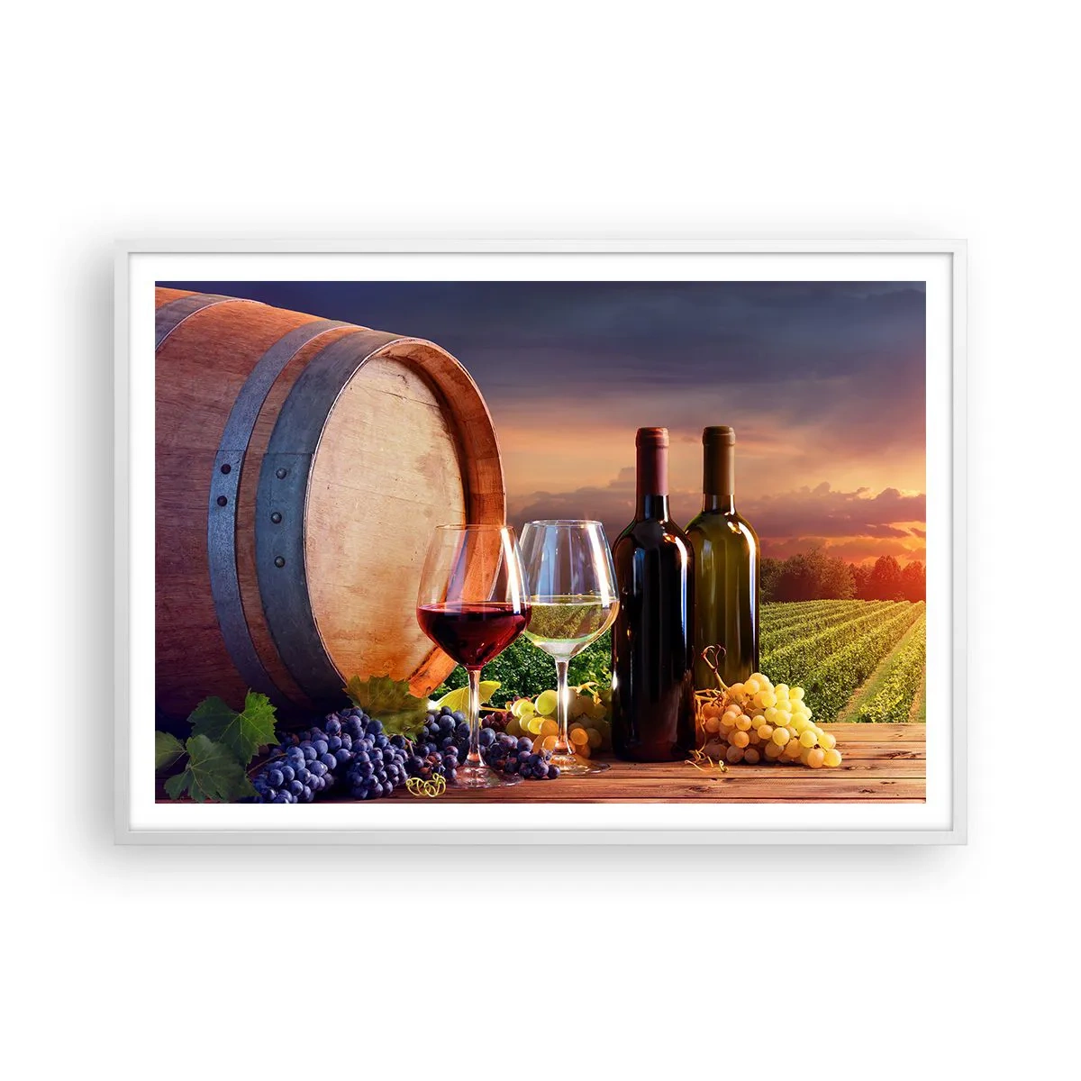 Poster în ramă albă - Aici viața are un gust - 100x70 cm