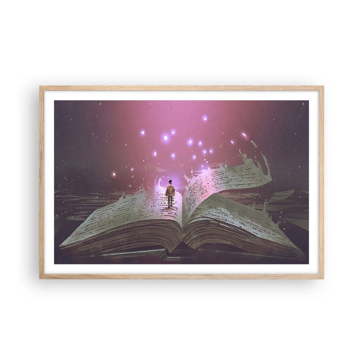 Poster în ramă de stejar deschis - O invitație către o altă lume - citiți! - 91x61 cm