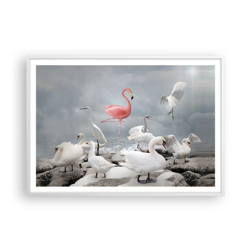 Poster în ramă albă - De unde am venit? - 100x70 cm