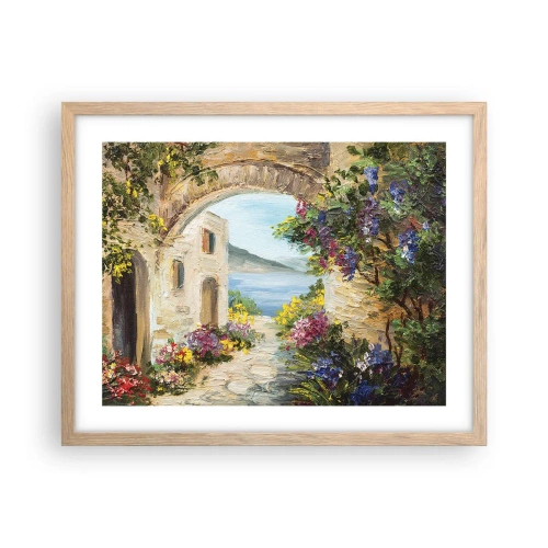 Poster în ramă de stejar deschis - Farmecul peisajului de coastă - 50x40 cm