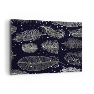 Tablou pe pânză - Dantelă cu pene - 100x70 cm