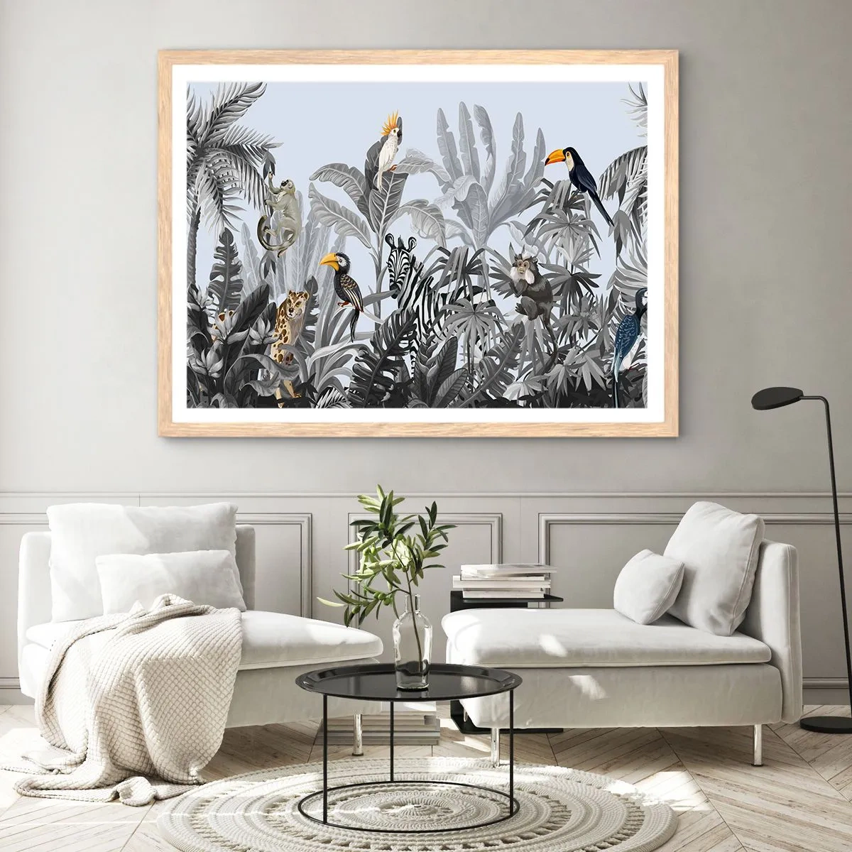 Poster în ramă de stejar deschis - O fabulă africană - 100x70 cm