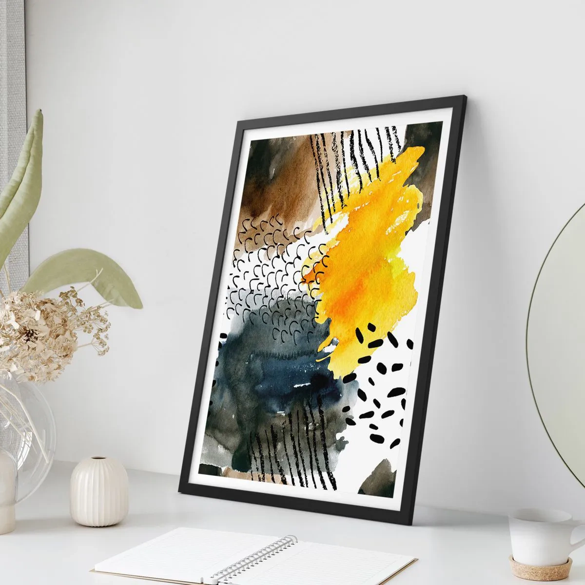 Poster în ramă neagră - O întâlnire a elementelor - 40x50 cm