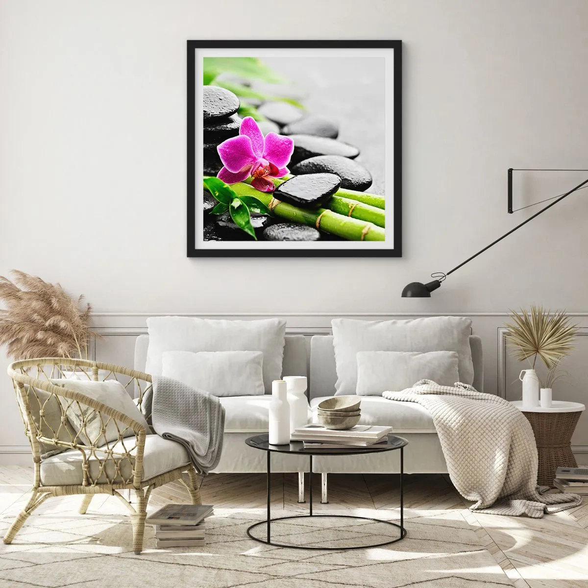 Poster în ramă neagră - Într-un echilibru pașnic - 30x30 cm