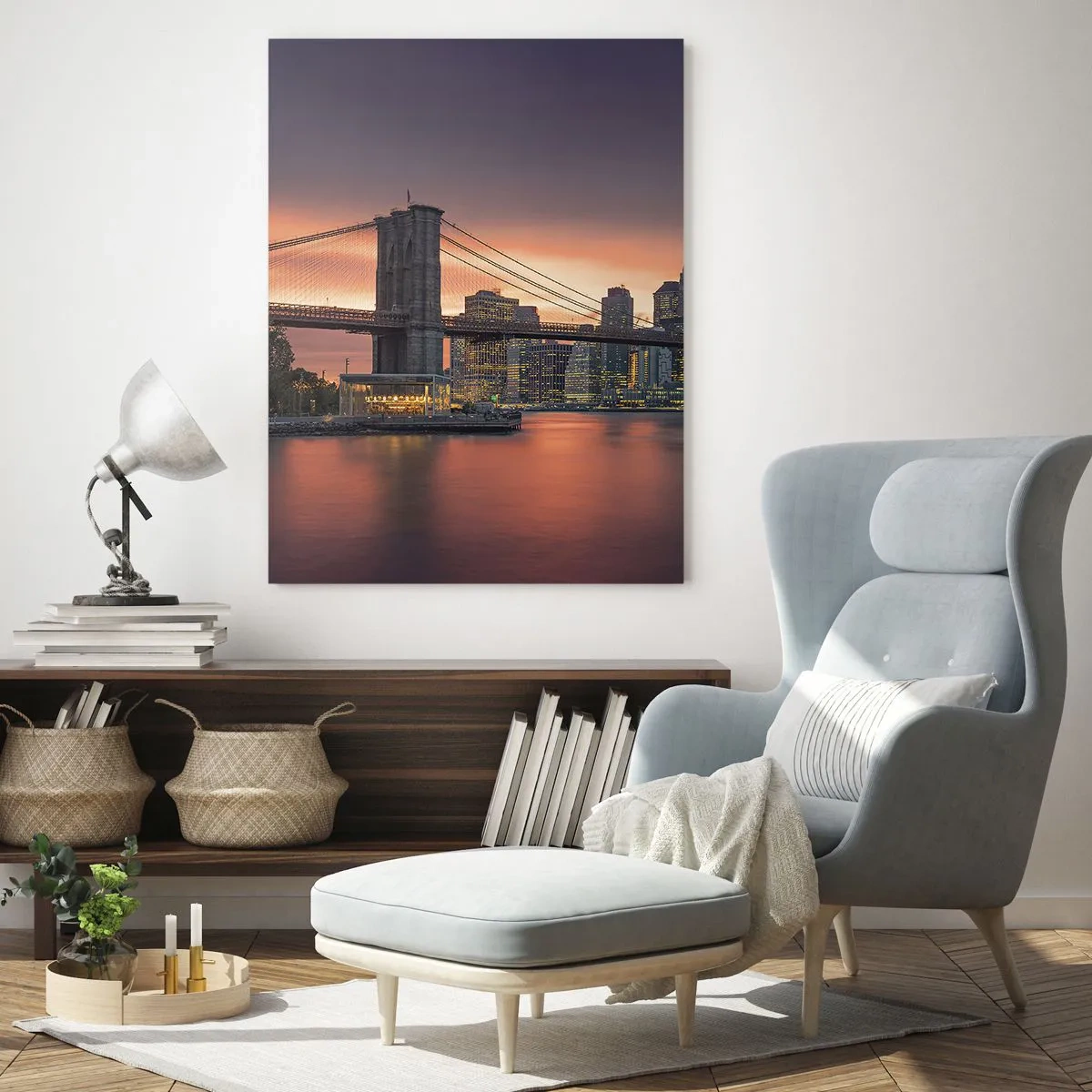 Tablou pe sticlă - Scufundate în tăcerea liliachie - 50x70 cm