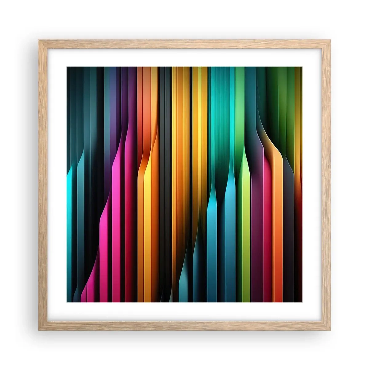 Poster în ramă de stejar deschis - Orgă de lumină - 50x50 cm