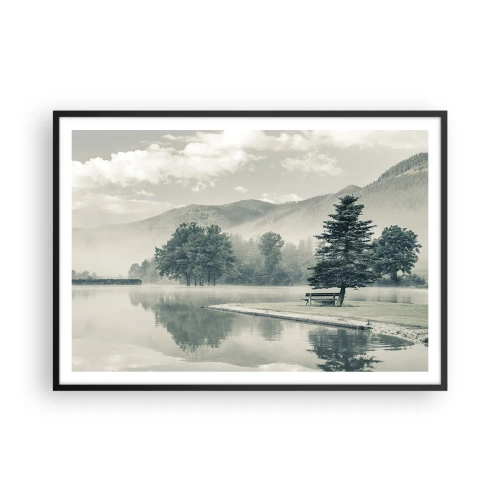 Poster în ramă neagră - Lacul încă doarme - 100x70 cm