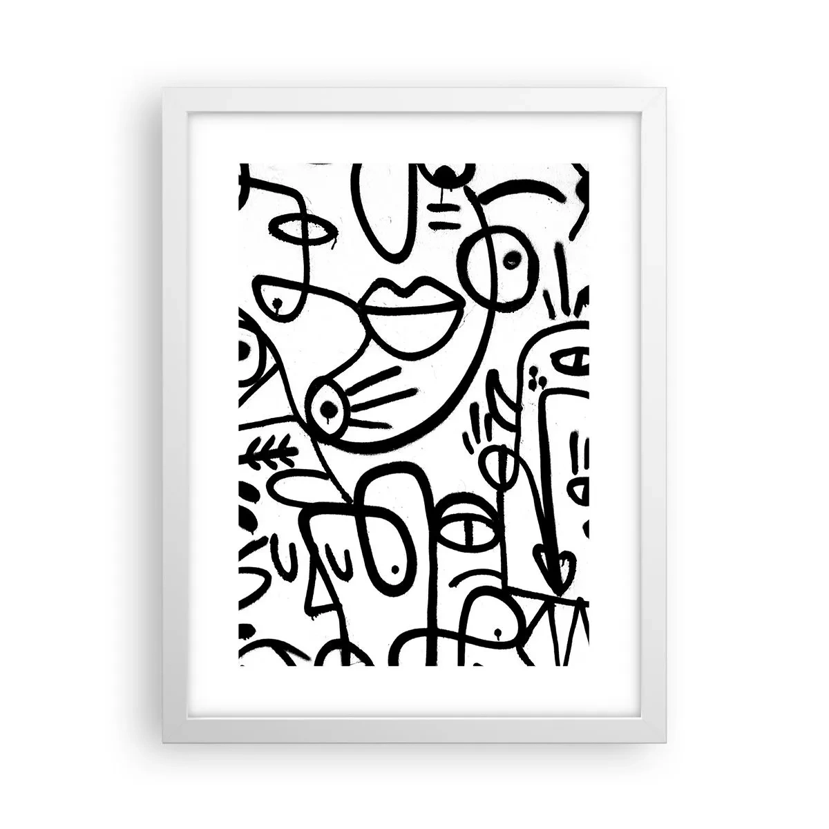 Poster în ramă albă - Chipuri și miraje - 30x40 cm