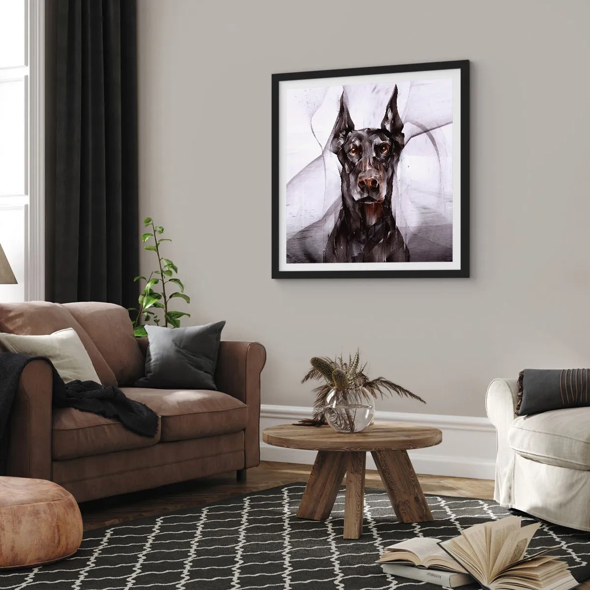 Poster în ramă neagră - Născut cu noblețe - 60x60 cm