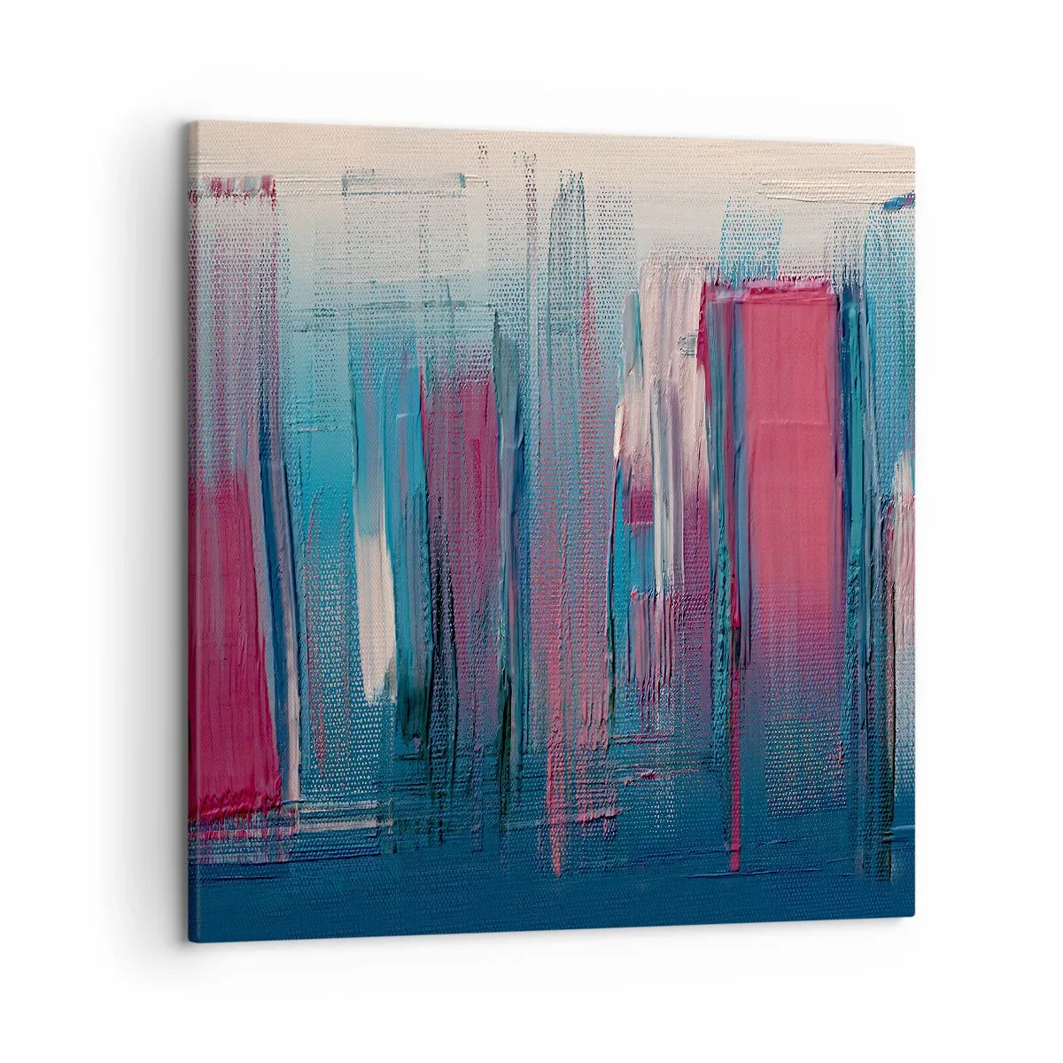 Tablou pe pânză - Compoziție verticală în albastru și roșu - 50x50 cm