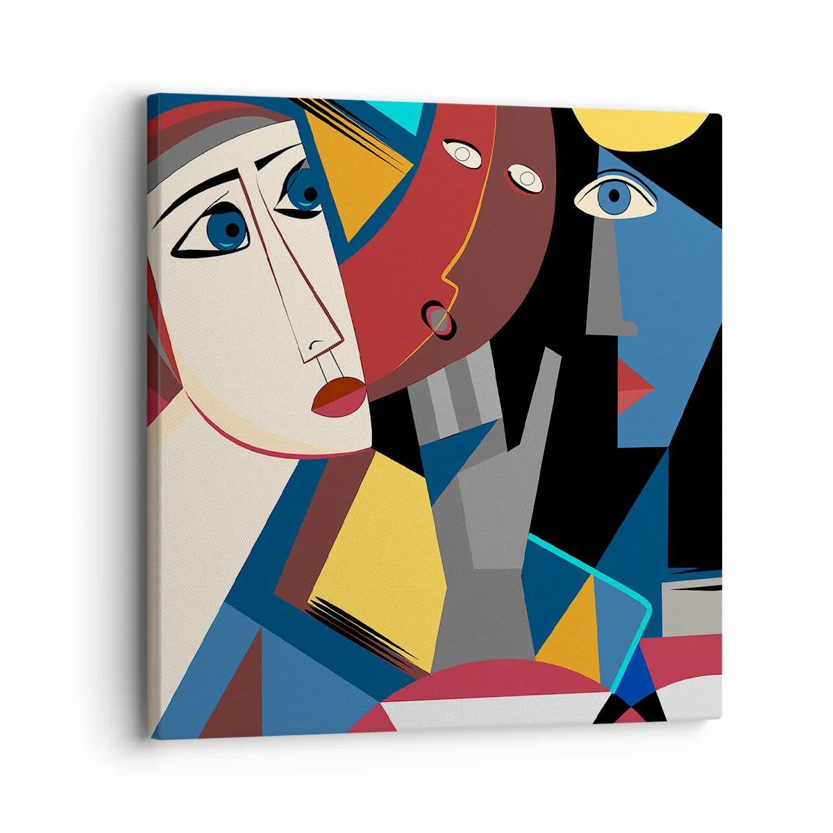 Tablou pe pânză - Discuția cubiștilor - 30x30 cm