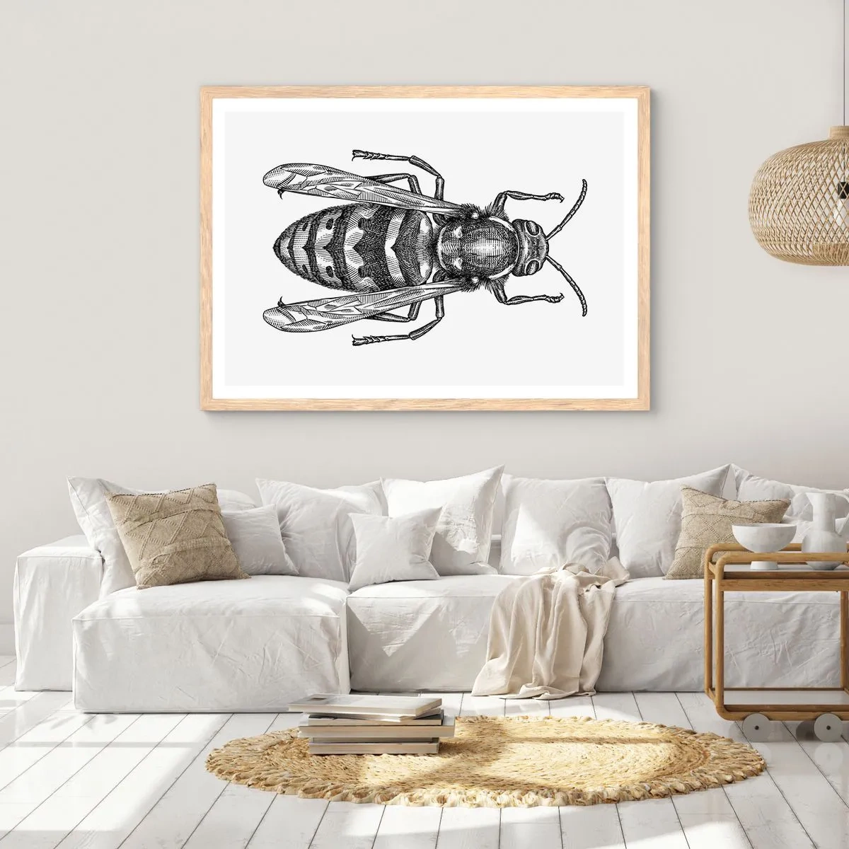 Poster în ramă de stejar deschis - De pe o planetă de insecte - 91x61 cm