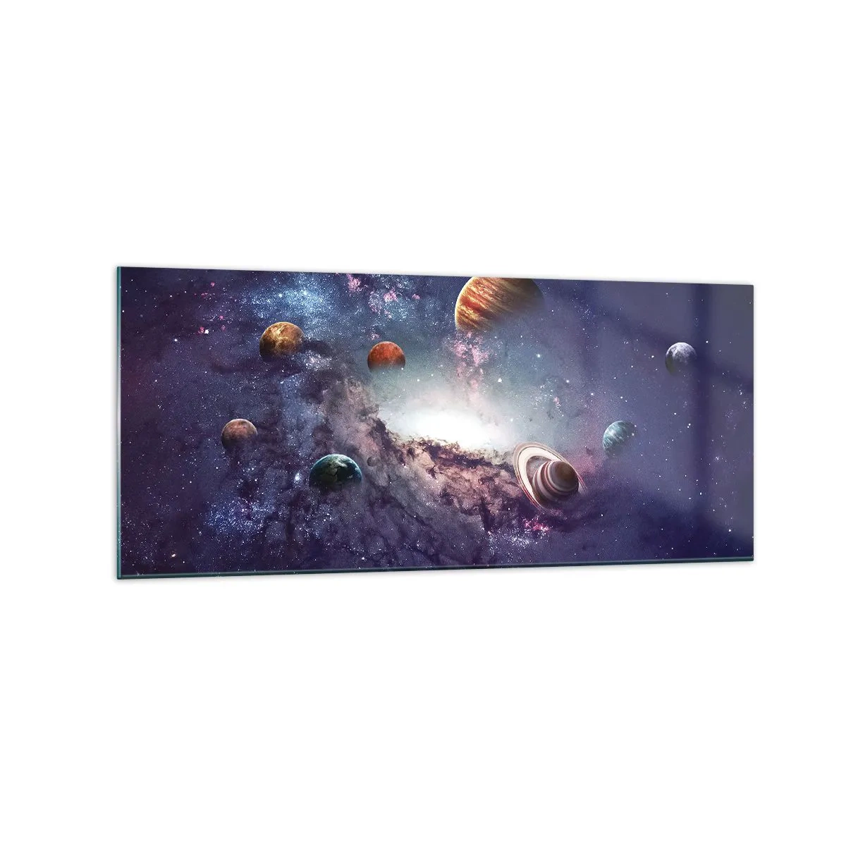 Tablou pe sticlă - Sistemul de dans solar - 120x50 cm