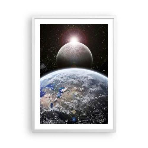 Poster în ramă albă - Peisaj cosmic - răsărit de soare - 50x70 cm
