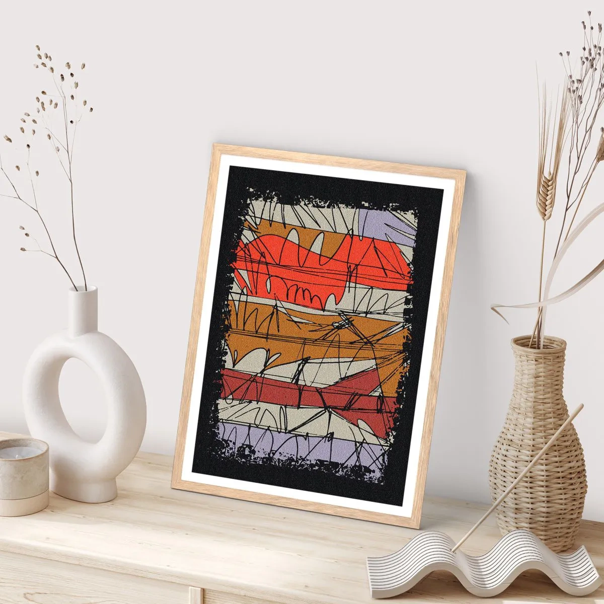 Poster în ramă de stejar deschis - Compoziție spontană - 61x91 cm