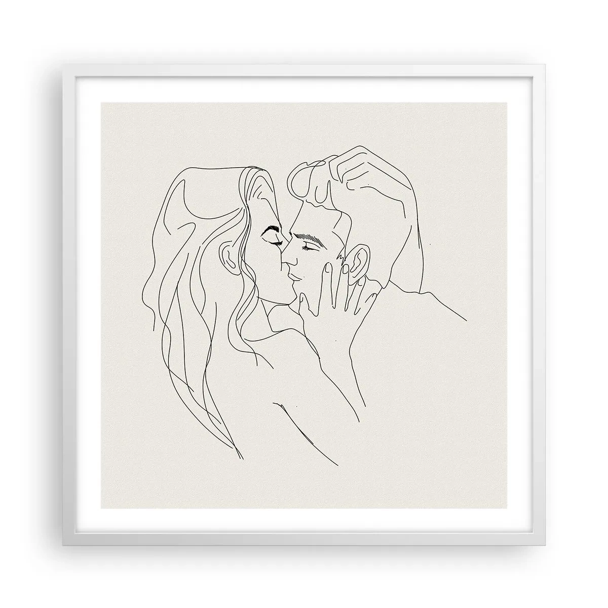 Poster în ramă albă - Încurcați în sentimente - 60x60 cm