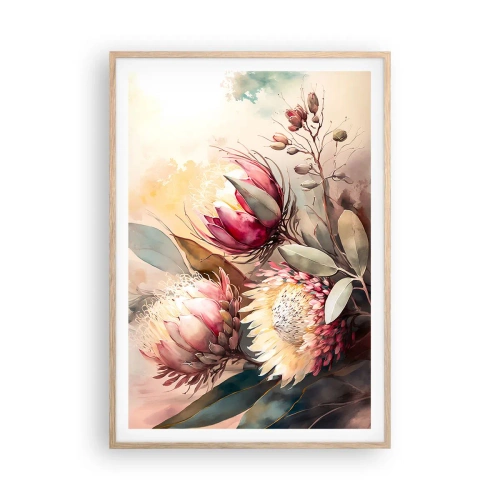 Poster în ramă de stejar deschis - Profil și en face - 70x100 cm