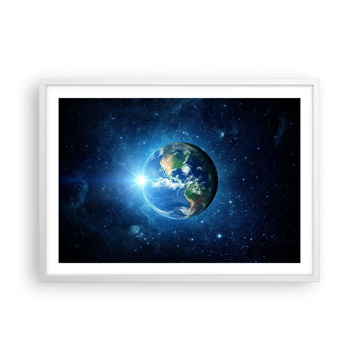 Poster în ramă albă - Suntem în ceruri - 70x50 cm