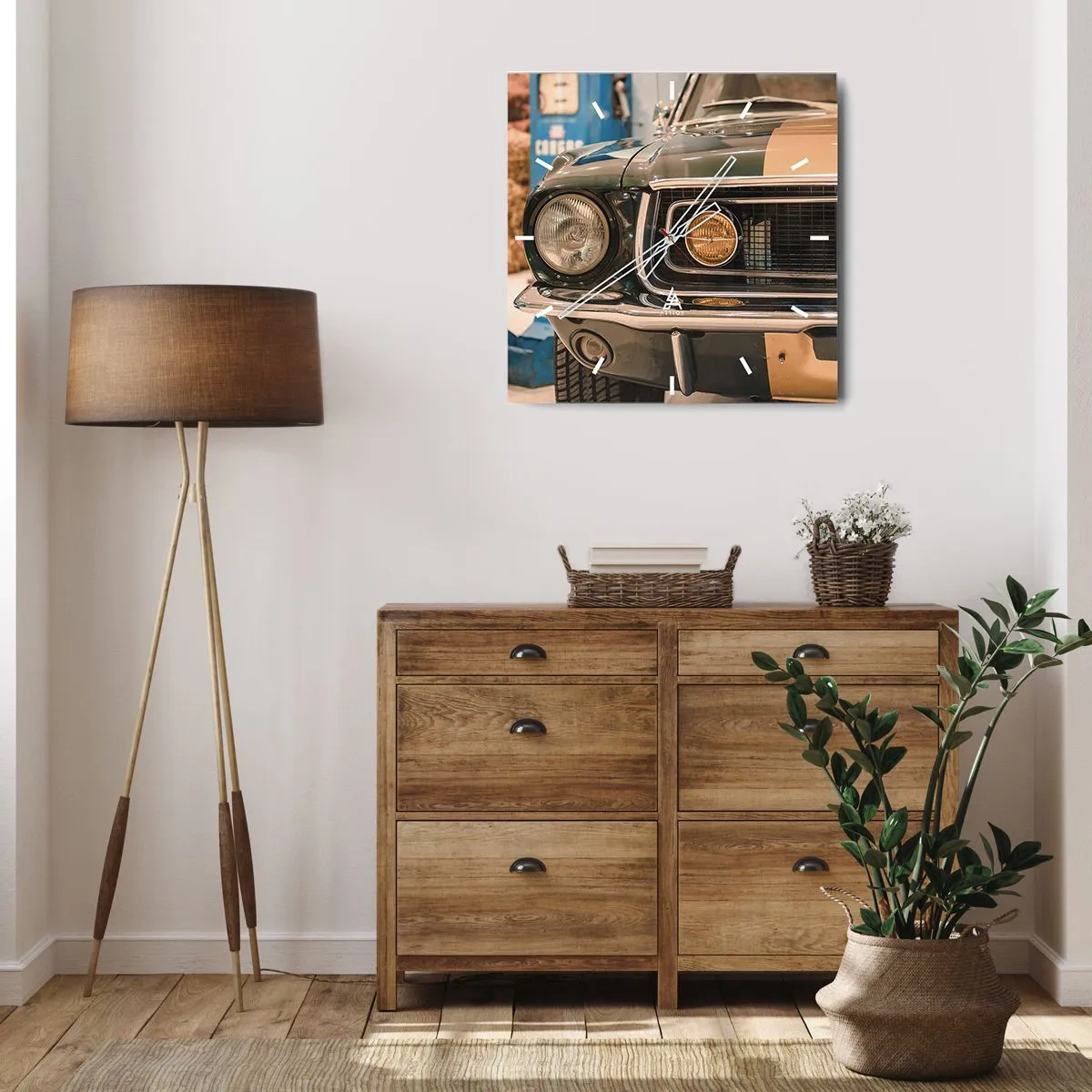 Ceas de perete - Ceas pe sticlă - Întâlnire cu o legendă - 40x40 cm