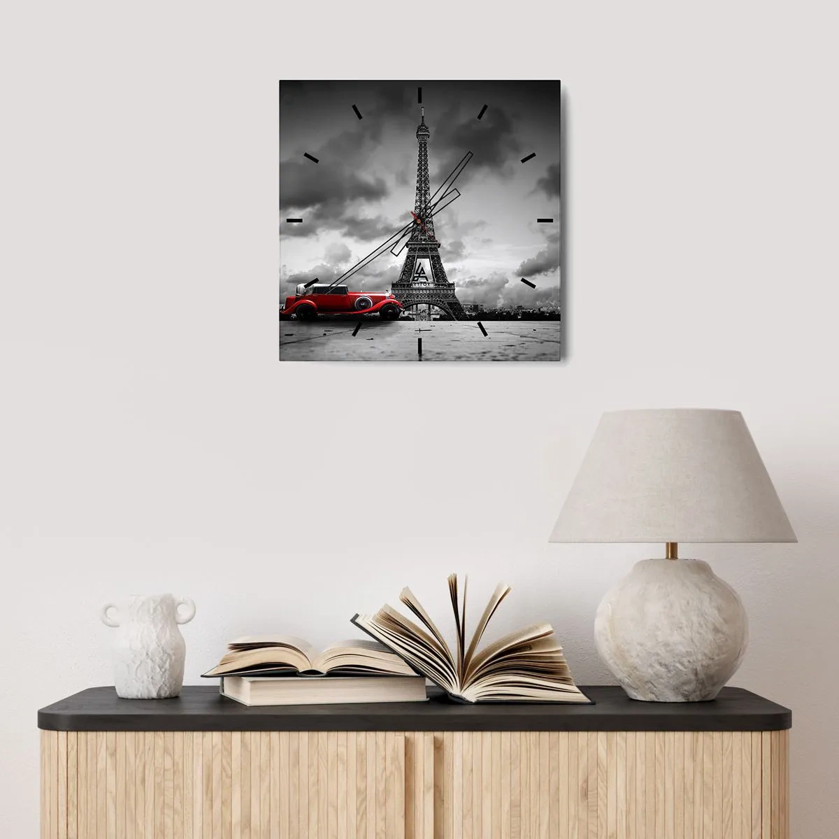 Ceas de perete - Ceas pe sticlă - Nu cu mult timp în urmă, la Paris - 30x30 cm