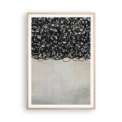 Poster în ramă de stejar deschis - Abstracție înfășurată - 70x100 cm