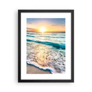Poster în ramă neagră - Priveliștea cu apus de soare - 30x40 cm