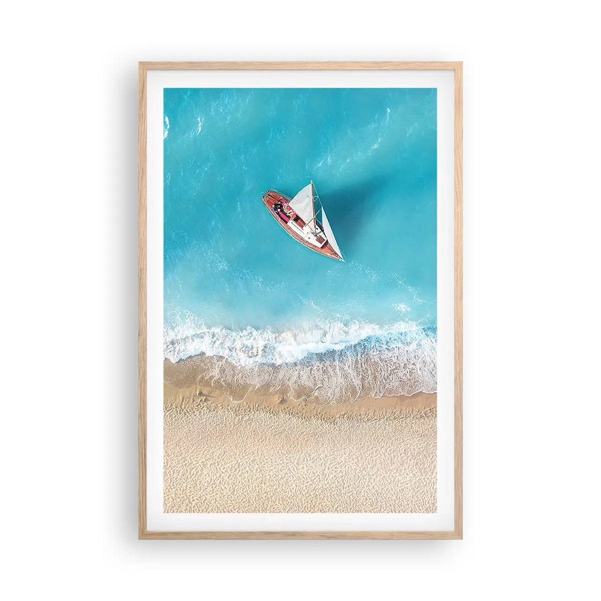 Poster în ramă de stejar deschis - La frontieră dintre albastru și auriu - 61x91 cm