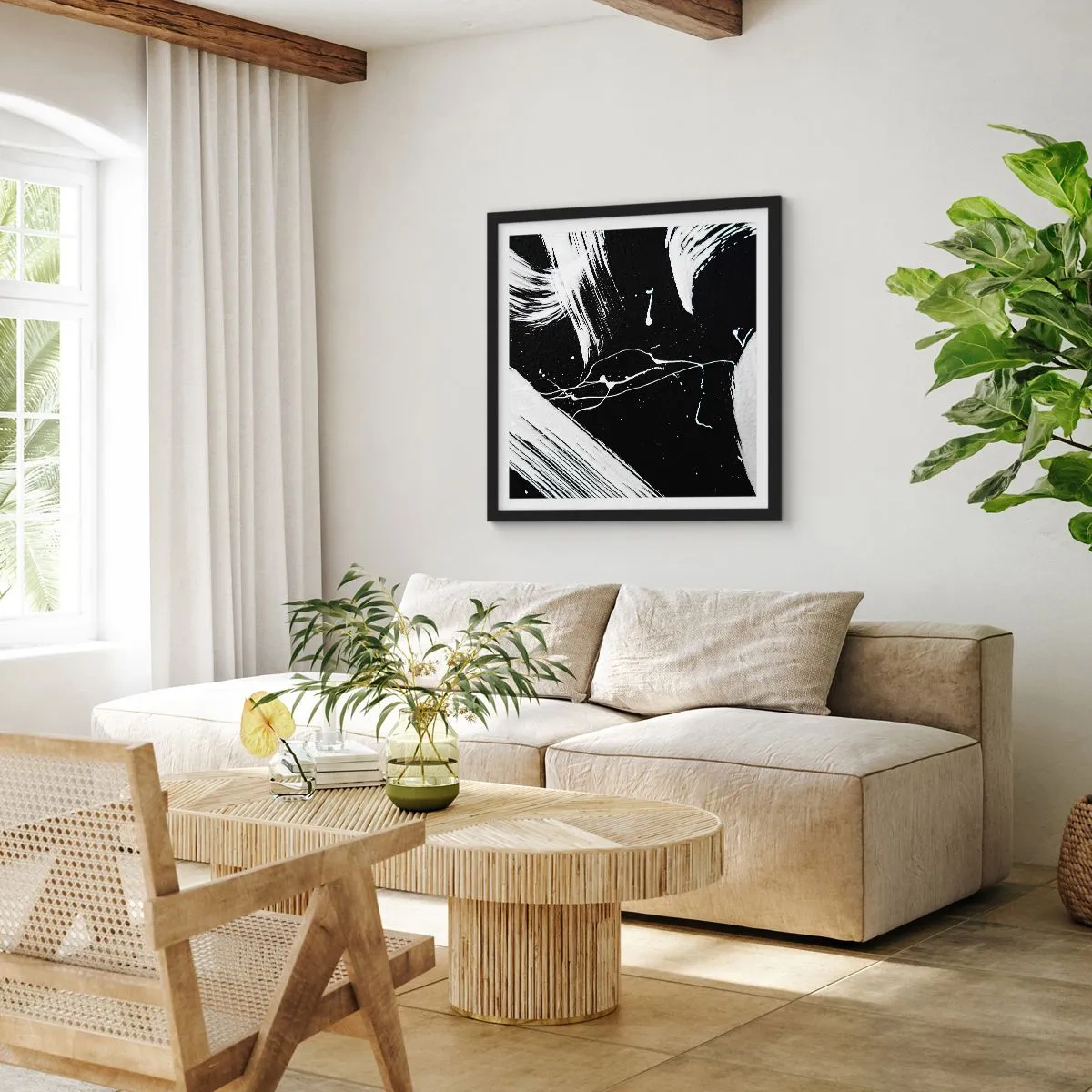 Poster în ramă neagră - Abisul întunericului - 30x30 cm